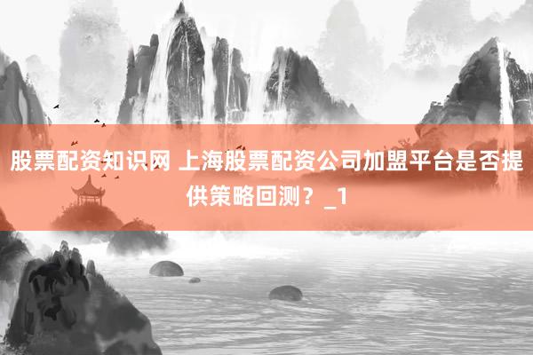 股票配资知识网 上海股票配资公司加盟平台是否提供策略回测？_1